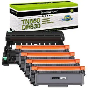 TN660 Toner Cartridge DR630 Drum Unit Set Compatible for Brother MFC-L2700DW HL-L2300D HL-L2320D HL-L2360DW MFC-L2740DW DCP-L2540DW Printer (4 Toner, 1 Drum) TN660 Toner Cartridge DR630 Drum Unit Set Compatible for Brother MFC-L2700DW HL-L2300D HL-L2320D HL-L2360DW MFC-L2740DW DCP-L2540DW Printer (4 Toner, 1 Drum)