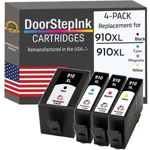 910XL Black, Cyan, Magenta, Yellow Remanufactured Ink Cartridge Replacement for HP 910XL - Compatible with OfficeJet Pro 8010/8020/8020e/8025/8028/8030e - High Yield 4-Pack 910XL Black, Cyan, Magenta, Yellow Remanufactured Ink Cartridge Replacement for HP 910XL - Compatible with OfficeJet Pro 8010/8020/8020e/8025/8028/8030e - High Yield 4-Pack
