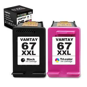Remanufactured 67 XXL Ink Cartridges Replacement for Hp 67XL 67 XL Ink Cartridges Black/Color Combo Pack Remanufactured 67 XXL Ink Cartridges Replacement for Hp 67XL 67 XL Ink Cartridges Black/Color Combo Pack