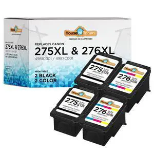 Remanufactured Replacement for Canon PG-275XL Black and CL-276XL Color Ink Cartridge Combo Pack High Yield Printer Ink for PIXMA TS3500, TS3520, TS3522, TR4720 (2-Black & 2-Color) Remanufactured Replacement for Canon PG-275XL Black and CL-276XL Color Ink Cartridge Combo Pack High Yield Printer Ink for PIXMA TS3500, TS3520, TS3522, TR4720 (2-Black & 2-Color)