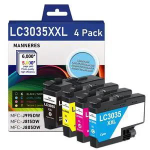 LC3035 Ink Cartridge BK/C/M/Y (4-Pack) Replacement for Brother LC3035 LC3035XXL LC3033 Ink Cartridges Work for MFC-J995DW MFC-J995DWXL MFC-J815DW MFC-J805DW MFC-J805DWXL Printer LC3035 Ink Cartridge BK/C/M/Y (4-Pack) Replacement for Brother LC3035 LC3035XXL LC3033 Ink Cartridges Work for MFC-J995DW MFC-J995DWXL MFC-J815DW MFC-J805DW MFC-J805DWXL Printer