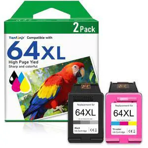 64 XL High Yield Ink Cartridges 2-Pack(Black/Tri-Color) Replacement for HP Envy Photo 7800 7855 7858 7100 7155 6200 6255 Tango X Series 64 XL High Yield Ink Cartridges 2-Pack(Black/Tri-Color) Replacement for HP Envy Photo 7800 7855 7858 7100 7155 6200 6255 Tango X Series
