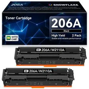 206A Toner Cartridge (with Chip) Compatible 206A W2110A Replacement for HP Color Pro MFP M283 M283fdw M283fdn M283cdw Pro M255 M255dw Printer (2 Black) 206A Toner Cartridge (with Chip) Compatible 206A W2110A Replacement for HP Color Pro MFP M283 M283fdw M283fdn M283cdw Pro M255 M255dw Printer (2 Black)