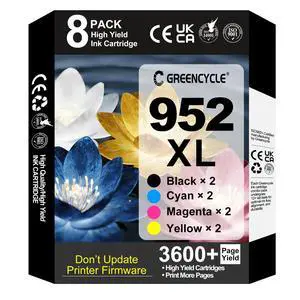 952XL Ink Cartridges Combo Pack 8PK, Compatible for HP 952XL Ink Cartridge | Compatible with OfficeJet Pro 8710 8720 8740 7740 8210 Printers, Upgraded Chip, Black & Color, High Yield 952XL Ink Cartridges Combo Pack 8PK, Compatible for HP 952XL Ink Cartridge | Compatible with OfficeJet Pro 8710 8720 8740 7740 8210 Printers, Upgraded Chip, Black & Color, High Yield