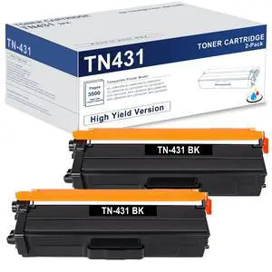 TN-431 TN431 Black Toner Cartridge 2-Pack, Replacement for Brother TN431BK TN-431BK for HL-L8360CDW MFC-L8900CDW HL-L8260CDW MFC-L8610CDW HL-L8360CDWT Toner Printer (Approximately 3,500 Page) TN-431 TN431 Black Toner Cartridge 2-Pack, Replacement for Brother TN431BK TN-431BK for HL-L8360CDW MFC-L8900CDW HL-L8260CDW MFC-L8610CDW HL-L8360CDWT Toner Printer (Approximately 3,500 Page)