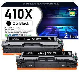 410X 410A Black High-Yield Toner Cartridges 2-Pack Replacement for HP 410X 410A CF410X CF410A Toner Works with Color Pro MFP M477fdw M477fdn M477fnw M377dw Pro M452dn M452nw M452dw Series Printer 410X 410A Black High-Yield Toner Cartridges 2-Pack Replacement for HP 410X 410A CF410X CF410A Toner Works with Color Pro MFP M477fdw M477fdn M477fnw M377dw Pro M452dn M452nw M452dw Series Printer