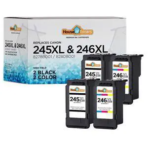 Remanufactured Replacement for Canon PG-245XL Black and CL246XL Color Ink Cartridge Combo Pack Pixma iP280, MG2522, MG2525, MG2555, MG2920, MG2922-4-Pack (2-Black & 2-Color) Remanufactured Replacement for Canon PG-245XL Black and CL246XL Color Ink Cartridge Combo Pack Pixma iP280, MG2522, MG2525, MG2555, MG2920, MG2922-4-Pack (2-Black & 2-Color)