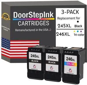 PG-245XL 2 Black & CL-246XL 1 Color Remanufactured Ink Cartridge Replacements for Canon PG-245XL/CL-246XCompatible with Canon PIXMA iP2820, MG2924, TS302, MG2920 Standard Yield 3-Pack PG-245XL 2 Black & CL-246XL 1 Color Remanufactured Ink Cartridge Replacements for Canon PG-245XL/CL-246XCompatible with Canon PIXMA iP2820, MG2924, TS302, MG2920 Standard Yield 3-Pack
