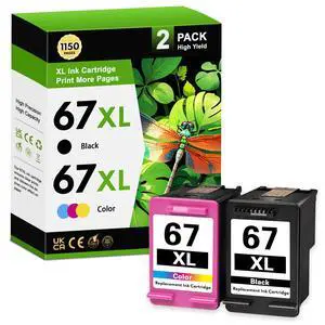 67XL Ink Cartridges Black Color Combo Pack Replacement for HP Ink 67 67XL for Envy 6400 6452e 6055e 6455e 6458e deskjet 2700 2700e 2855e 4255e 2755e Printer (2Pack) 67XL Ink Cartridges Black Color Combo Pack Replacement for HP Ink 67 67XL for Envy 6400 6452e 6055e 6455e 6458e deskjet 2700 2700e 2855e 4255e 2755e Printer (2Pack)