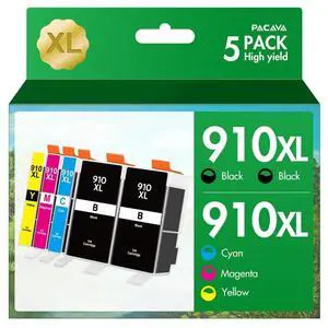 910XL Ink Cartridges for HP Printers for HP 910XL Ink Cartridges Combo Pack to Work with HP OfficeJet Pro 8020 8025 8028 8035 Printers (2Black, Cyan, Magenta, Yellow, 5 Pack) 910XL Ink Cartridges for HP Printers for HP 910XL Ink Cartridges Combo Pack to Work with HP OfficeJet Pro 8020 8025 8028 8035 Printers (2Black, Cyan, Magenta, Yellow, 5 Pack)