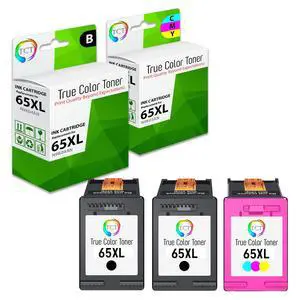 65XL Ink Cartridge 3 Pack - Compatible Replacement for HP 65XL N9K04AN N9K03AN High Yield Works with HP Deskjet 3720 3730 3755 Printers (Black Tri-Color) 65XL Ink Cartridge 3 Pack - Compatible Replacement for HP 65XL N9K04AN N9K03AN High Yield Works with HP Deskjet 3720 3730 3755 Printers (Black Tri-Color)