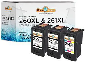Remanufactured Replacement for Canon PG-260XL Black and CL-261XL Color Ink Cartridge PIXMA TS6420a TS6420 TR7020a TR7020 TS5320 Printer Ink (2-Black & 1-Color) Remanufactured Replacement for Canon PG-260XL Black and CL-261XL Color Ink Cartridge PIXMA TS6420a TS6420 TR7020a TR7020 TS5320 Printer Ink (2-Black & 1-Color)