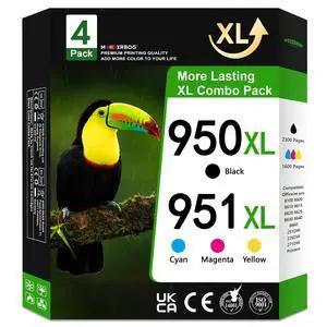 950xl 951xl Ink cartridges Combo Pack Compatible for hp 950 951 Ink cartridges Combo Pack Replacement for OfficeJet Pro 8100 8600 8610 8615 8620 8625 8630 251DW 276DW Printers (4-Pack, BK/C/M/Y) 950xl 951xl Ink cartridges Combo Pack Compatible for hp 950 951 Ink cartridges Combo Pack Replacement for OfficeJet Pro 8100 8600 8610 8615 8620 8625 8630 251DW 276DW Printers (4-Pack, BK/C/M/Y)