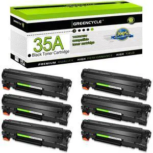 35A Compatible Toner Cartridge Replacement for HP 35A CB435A Toner for Laser Jet P1006 P1005 P1007 P1002 P1004 P1008 P1009 Printer (Black, 6-Pack) 35A Compatible Toner Cartridge Replacement for HP 35A CB435A Toner for Laser Jet P1006 P1005 P1007 P1002 P1004 P1008 P1009 Printer (Black, 6-Pack)