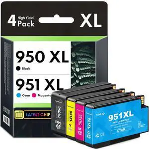 950XL 951XL Ink Cartridge Combo Pack (1Black,1Cyan,1Magenta,1Yellow) Replacement for HP 950 XL 951 XL, Works with OfficeJet Pro 8600 8610 8620 8100 8630 8660 8640 8615 251DW 276DW Printer 950XL 951XL Ink Cartridge Combo Pack (1Black,1Cyan,1Magenta,1Yellow) Replacement for HP 950 XL 951 XL, Works with OfficeJet Pro 8600 8610 8620 8100 8630 8660 8640 8615 251DW 276DW Printer