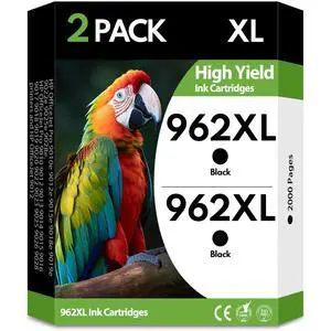 962XL 962 Ink Cartridges 2 Black High Yield, Replacement for HP 962 XL, Compatible with HP OfficeJet Pro 9010 9012 9015 9018 9020 9025 9012e 9015e 9018e 9025e Printers 962XL 962 Ink Cartridges 2 Black High Yield, Replacement for HP 962 XL, Compatible with HP OfficeJet Pro 9010 9012 9015 9018 9020 9025 9012e 9015e 9018e 9025e Printers