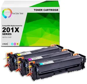 201X Color Toner Cartridge 3 Pack - Compatible Replacement for HP 201X CF401X CF402X CF403X High Yield Works with HP Color LaserJet Pro M252DW M252N MFP M277DW M277N (Cyan Magenta Yellow) 201X Color Toner Cartridge 3 Pack - Compatible Replacement for HP 201X CF401X CF402X CF403X High Yield Works with HP Color LaserJet Pro M252DW M252N MFP M277DW M277N (Cyan Magenta Yellow)