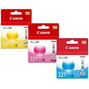 CLI-221 Standard Yield Ink Cartridge Set Colors Only, Cyan, Magenta, Yellow CLI-221 Standard Yield Ink Cartridge Set Colors Only, Cyan, Magenta, Yellow