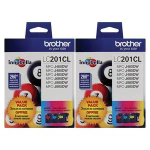 Genuine Standard Yield Color Ink Cartridges, LC2013PKS, Replacement Color Ink Three Pack, Includes 1 Cartridge Each of Cyan, Magenta & Yellow, Page Yield Up to 260 Pages/Cartridge - 2 Pack Genuine Standard Yield Color Ink Cartridges, LC2013PKS, Replacement Color Ink Three Pack, Includes 1 Cartridge Each of Cyan, Magenta & Yellow, Page Yield Up to 260 Pages/Cartridge - 2 Pack