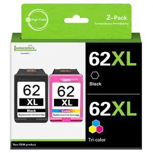 62XL Ink Cartridge Combo Pack (2 Pack,1Black/1Tricolor) -LOMENTI Compatible Ink Cartridges Replacement for HP 62 62XL Ink Cartridge for Envy 7640 5540 5642 5660 OfficeJet 250 5740 8040 Printer 62XL Ink Cartridge Combo Pack (2 Pack,1Black/1Tricolor) -LOMENTI Compatible Ink Cartridges Replacement for HP 62 62XL Ink Cartridge for Envy 7640 5540 5642 5660 OfficeJet 250 5740 8040 Printer
