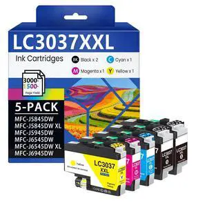 LC3037XXL Ink Cartridges High-Yield LC3037BK LC3037C LC3037M LC3037Y Replacement for Brother MFC-J5945DW MFC-J5845DW MFC-J5845DWXL MFC-J6545DW MFC-J6545DWXL MFC-J6945DW Printers (5 Pack) LC3037XXL Ink Cartridges High-Yield LC3037BK LC3037C LC3037M LC3037Y Replacement for Brother MFC-J5945DW MFC-J5845DW MFC-J5845DWXL MFC-J6545DW MFC-J6545DWXL MFC-J6945DW Printers (5 Pack)
