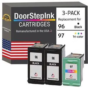 96 2 Black & 97 Tri-Color Remanufactured Ink Cartridge Replacement for HP 96 (C8767WN) & HP 95 (C9363) - Compatible with DeskJet 5740/5940/6520/6540/6620/6830v Standard Yield 3-Pack 96 2 Black & 97 Tri-Color Remanufactured Ink Cartridge Replacement for HP 96 (C8767WN) & HP 95 (C9363) - Compatible with DeskJet 5740/5940/6520/6540/6620/6830v Standard Yield 3-Pack