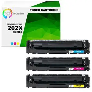 202X Color Toner Cartridge 3 Pack - Compatible Replacement for HP 202X CF501X CF502X CF503X High Yield Works with HP Color LaserJet Pro MFP M280NW M254DW M281FDW (Cyan Magenta Yellow) 202X Color Toner Cartridge 3 Pack - Compatible Replacement for HP 202X CF501X CF502X CF503X High Yield Works with HP Color LaserJet Pro MFP M280NW M254DW M281FDW (Cyan Magenta Yellow)
