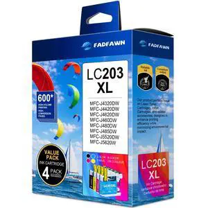 LC203XL LC203 Ink Cartridges Replacement for Brother Printer LC203 LC201 XL Ink Cartridges High Yield Work With MFC-4320DW MFC-J460DW MFC-J480DW MFC-J485DW MFC-J680DW MFC-J885DW (4-Pack, BK/C/M/Y) LC203XL LC203 Ink Cartridges Replacement for Brother Printer LC203 LC201 XL Ink Cartridges High Yield Work With MFC-4320DW MFC-J460DW MFC-J480DW MFC-J485DW MFC-J680DW MFC-J885DW (4-Pack, BK/C/M/Y)