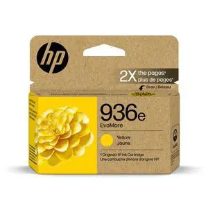 936e Yellow EvoMore Ink Cartridge | Works with OfficeJet 9120, Pro 9100, Wide Format 9700 | Carbon Neutral | 4S6V5LN 936e Yellow EvoMore Ink Cartridge | Works with OfficeJet 9120, Pro 9100, Wide Format 9700 | Carbon Neutral | 4S6V5LN