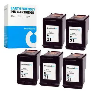 21 Black Replacement Ink Cartridge for HP Printers (5 Black) 21 Black Replacement Ink Cartridge for HP Printers (5 Black)
