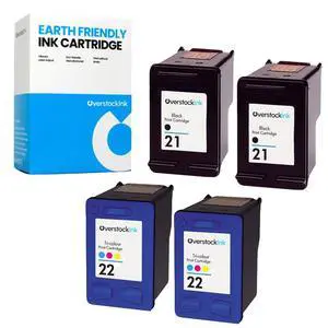 21 and 22 Combo Pack Replacement Ink Cartridge for HP Printers (2 Black, 2 Color) 21 and 22 Combo Pack Replacement Ink Cartridge for HP Printers (2 Black, 2 Color)