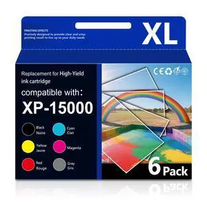High Yield Ink Cartridges 6-Pack for Expression Photo XP-15000 Printer | compatible with XP-15000 printer (1 Black,1 cyan,1 Magenta,1 Yellow,1 Red,1 Gray) High Yield Ink Cartridges 6-Pack for Expression Photo XP-15000 Printer | compatible with XP-15000 printer (1 Black,1 cyan,1 Magenta,1 Yellow,1 Red,1 Gray)