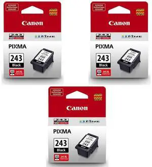 3 Pack PG-243 Black Ink Cartridge for PIXMA IP, MX, MG, TS, and TR Series Printers - 5.6ml 3 Pack PG-243 Black Ink Cartridge for PIXMA IP, MX, MG, TS, and TR Series Printers - 5.6ml