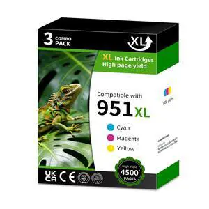 951XL High Yield Ink Cartridge Replacement for HP951XL HP951 951 XL Combo Pack Compatible with HP officejet pro 8600 8100 8610 8615 8616 8620 (Cyan Magenta Yellow 3 Pack) 951XL High Yield Ink Cartridge Replacement for HP951XL HP951 951 XL Combo Pack Compatible with HP officejet pro 8600 8100 8610 8615 8616 8620 (Cyan Magenta Yellow 3 Pack)