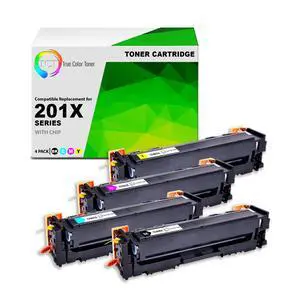 201X Toner Cartridge 4 Pack - Compatible Replacement for CF400X CF401X CF402X CF403X High Yield, Works with HP Color LaserJet Pro M252DW M252N MFP M277DW M277N (Black Cyan Magenta Yellow) 201X Toner Cartridge 4 Pack - Compatible Replacement for CF400X CF401X CF402X CF403X High Yield, Works with HP Color LaserJet Pro M252DW M252N MFP M277DW M277N (Black Cyan Magenta Yellow)