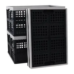 4-pack 42 Liter Collapsible Crates, Large Plastic Folding Storage Crates Bins 4-pack 42 Liter Collapsible Crates, Large Plastic Folding Storage Crates Bins