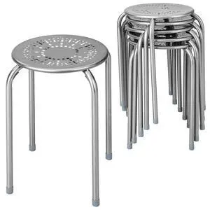 Stackable Stools Set of 6, No Assembly 17.5" Height Stacking School Chairs for Kids Adults, Portable Metal Nesting Stools, Flexible Seating for Classroom Middle School, Office, Small Space Stackable Stools Set of 6, No Assembly 17.5" Height Stacking School Chairs for Kids Adults, Portable Metal Nesting Stools, Flexible Seating for Classroom Middle School, Office, Small Space