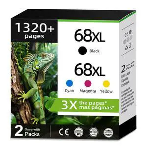 68XL Ink Cartridges Black Color Combo Pack for HP 68 XL 68e Printers Replacement for HP68XL HP68 for Envy 6155e 6555e 6152e 6552e 6558e 6110e 6500e 6520 6520e 6530e 6531e 6532e 6165e 6110e 6110r 6120e 68XL Ink Cartridges Black Color Combo Pack for HP 68 XL 68e Printers Replacement for HP68XL HP68 for Envy 6155e 6555e 6152e 6552e 6558e 6110e 6500e 6520 6520e 6530e 6531e 6532e 6165e 6110e 6110r 6120e