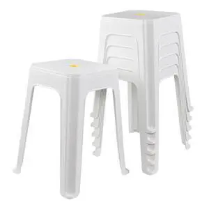 6 Pack 18.7 Inch White Plastic Stackable Stools, Nesting Stools | Stable Square Seat, Nestable Design, for Home, School Classroom, Office 6 Pack 18.7 Inch White Plastic Stackable Stools, Nesting Stools | Stable Square Seat, Nestable Design, for Home, School Classroom, Office