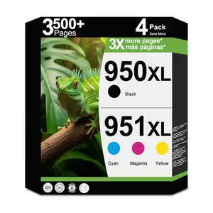 950XL 951XL Ink Cartridges Compatible Replacement for HP 950 951 XL Combo Fit for OfficeJet Pro 8600, 8610, 8615, 8620, 8625, 8630, 8640, 8660, 8100, 8110, 251DW, 276DW Printers (4-Pack, C/Y/M/K) 950XL 951XL Ink Cartridges Compatible Replacement for HP 950 951 XL Combo Fit for OfficeJet Pro 8600, 8610, 8615, 8620, 8625, 8630, 8640, 8660, 8100, 8110, 251DW, 276DW Printers (4-Pack, C/Y/M/K)