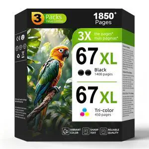67XL Ink Cartridges 3-Pack Replacement for HP Ink 67 HP67 XL HP67XL Black Color Combo for 2800 2855e 4125e 4100 4200 2755e 6055e 6000 2700e 2742e 2752e 6400 4155e 2700 6455e 2827e 4200e 6458 Printer 67XL Ink Cartridges 3-Pack Replacement for HP Ink 67 HP67 XL HP67XL Black Color Combo for 2800 2855e 4125e 4100 4200 2755e 6055e 6000 2700e 2742e 2752e 6400 4155e 2700 6455e 2827e 4200e 6458 Printer