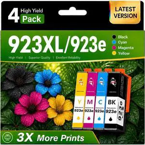 923e 923XL Ink Cartridges Combo Pack with Chip: Replacement for HP 923e 923 Ink Cartridges for HP Printer Compatible with HP OfficeJet Pro 8130e 8135e 8125e 8139e 8138e 8122e 8120e Printer,4 Pack 923e 923XL Ink Cartridges Combo Pack with Chip: Replacement for HP 923e 923 Ink Cartridges for HP Printer Compatible with HP OfficeJet Pro 8130e 8135e 8125e 8139e 8138e 8122e 8120e Printer,4 Pack