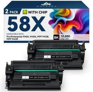 58X Toner Cartridge Black Compatible Replacement for HP 58X 58A toner cartridge CF258X 2-Pack works with Laserjet Pro MFP M428fdw M404dn M404n M404dw M428fdn M430f M406dn Printer Ink (with Chip) 58X Toner Cartridge Black Compatible Replacement for HP 58X 58A toner cartridge CF258X 2-Pack works with Laserjet Pro MFP M428fdw M404dn M404n M404dw M428fdn M430f M406dn Printer Ink (with Chip)