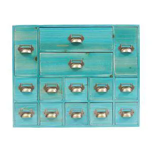 Wooden Desk Drawer Organizer, 3 Sizes Vintage Apothecary Drawers Cabinet with 14 Drawers Label Frame Practical Card Catalog Cabinets for Household Office Medicine Tea Bags (Blue) Wooden Desk Drawer Organizer, 3 Sizes Vintage Apothecary Drawers Cabinet with 14 Drawers Label Frame Practical Card Catalog Cabinets for Household Office Medicine Tea Bags (Blue)
