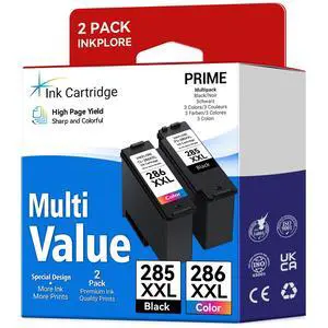 1500 Pages 285XXL 286XXL Ink Cartridge Replacement for Canon 285 286 285XL 286XL Compatible for Pixma TR7820, TS7722 TS7720 Inkjet Printer, Print, Scan, Copy 1500 Pages 285XXL 286XXL Ink Cartridge Replacement for Canon 285 286 285XL 286XL Compatible for Pixma TR7820, TS7722 TS7720 Inkjet Printer, Print, Scan, Copy