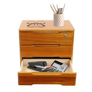 Wooden Desk Organizer with Drawers and Lock, Desktop Storage Cabinet,Drawer Organizer Desktop Drawer Wooden Storage Box for Home office Supplies (Wood, 3Tier) Wooden Desk Organizer with Drawers and Lock, Desktop Storage Cabinet,Drawer Organizer Desktop Drawer Wooden Storage Box for Home office Supplies (Wood, 3Tier)