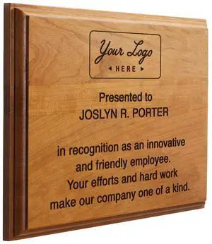 Solid Cherry Award and Recognition Plaque. Great for retirement, corporate awards and sporting events. (8 x 10") Solid Cherry Award and Recognition Plaque. Great for retirement, corporate awards and sporting events. (8 x 10")