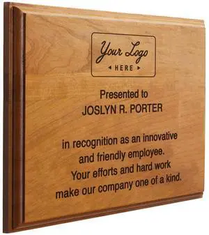 Solid Cherry Award and Recognition Plaque. Great for retirement, corporate awards, school, and sporting events. (9 x 12") Solid Cherry Award and Recognition Plaque. Great for retirement, corporate awards, school, and sporting events. (9 x 12")