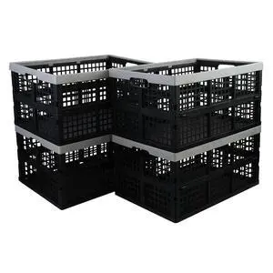 42 Liter Plastic Stackable Collapsible Crate, 4 Pack | Folding Crates Storage 42 Liter Plastic Stackable Collapsible Crate, 4 Pack | Folding Crates Storage