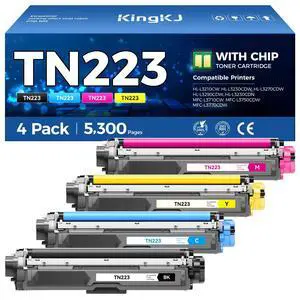 TN223 Toner Cartridge Set 4-Pack Black Color Replacement for Brother TN-223 TN227 Compatible with HL-L3270CDW HL-L3210CW MFC-L3770CDW HL-L3290CDW MFC-L3750CDW L3710CW HL-L3230CDW L3230CDN Printer Ink TN223 Toner Cartridge Set 4-Pack Black Color Replacement for Brother TN-223 TN227 Compatible with HL-L3270CDW HL-L3210CW MFC-L3770CDW HL-L3290CDW MFC-L3750CDW L3710CW HL-L3230CDW L3230CDN Printer Ink
